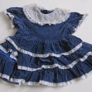 SEARS Vintage Girl Dress 4T Toddler Velour Party